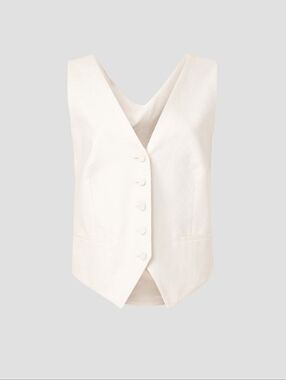 Nina Ricci Cady Drapped Open-Back Vest Size 2
